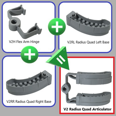 V2 Radius Quad Left Base (Qty 100)